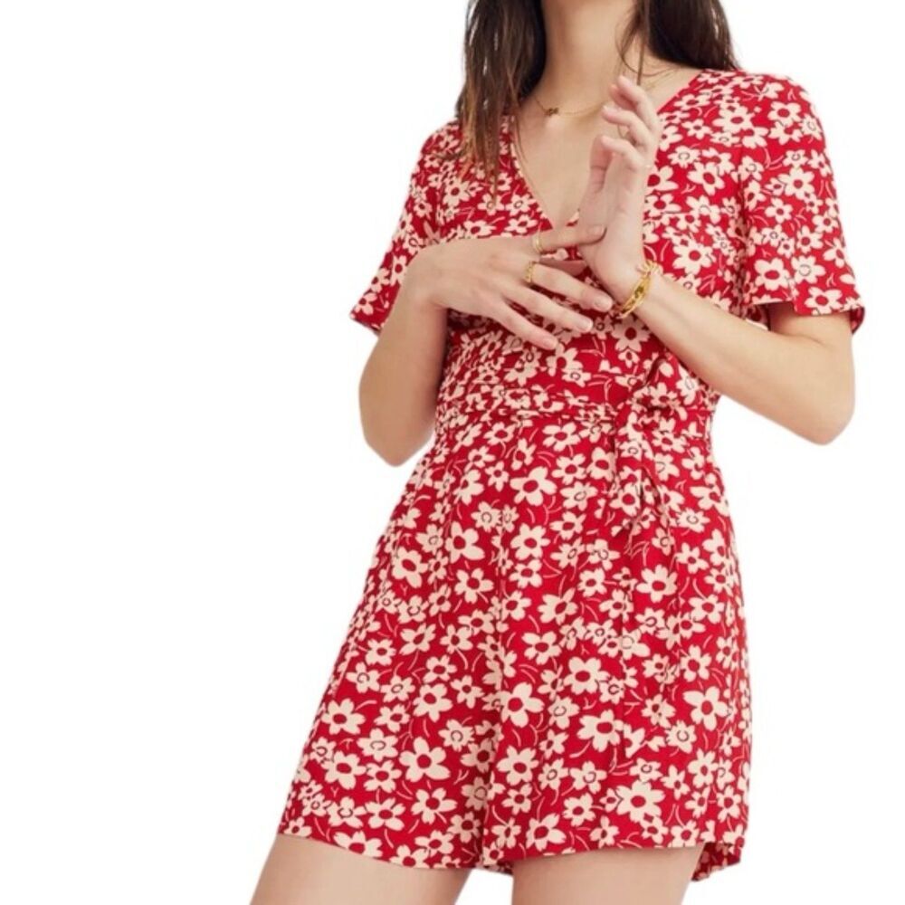Madewell Daisy Wrap Front Romper Size 4